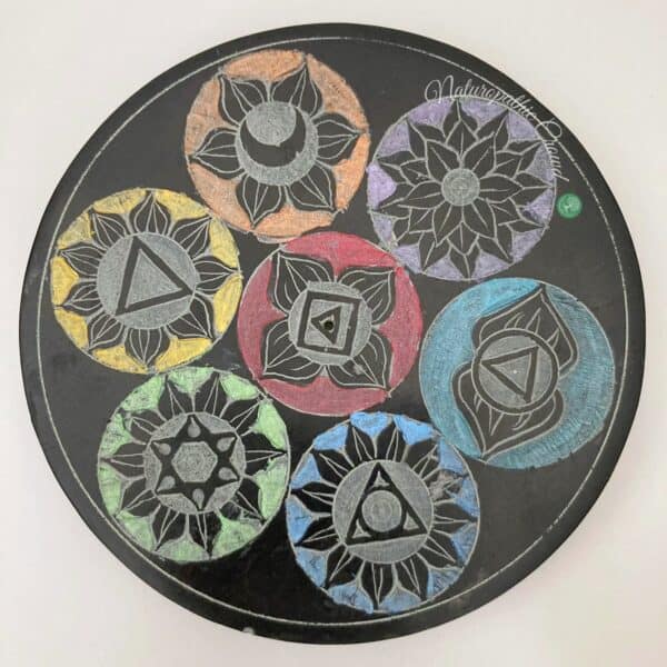 Piattello in Pietra Ollare con 7 Chakra - immagine 2